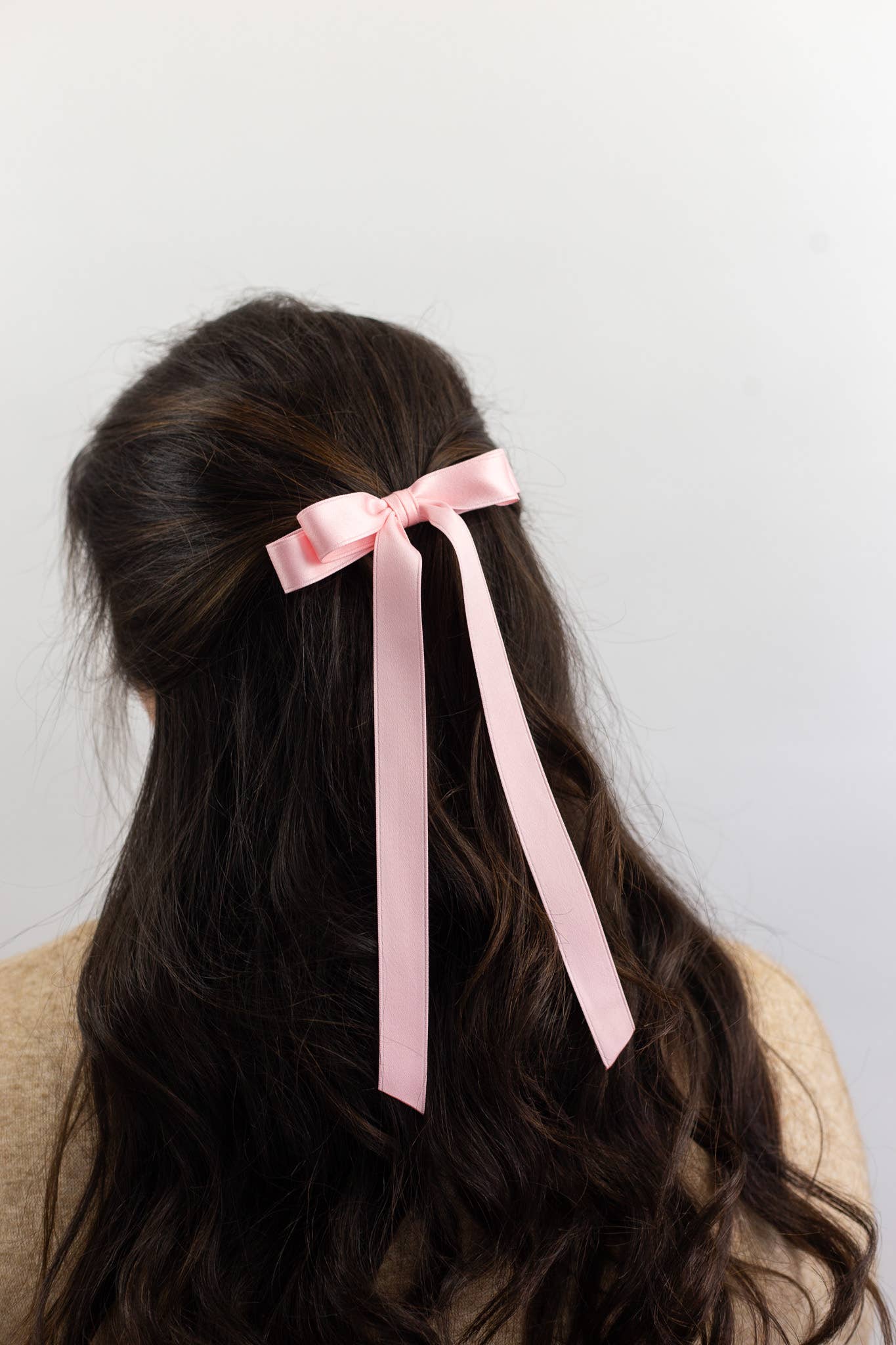 SPRING '24: Grace & Grandeur Micro Alice Satin Bow Barrette: Black