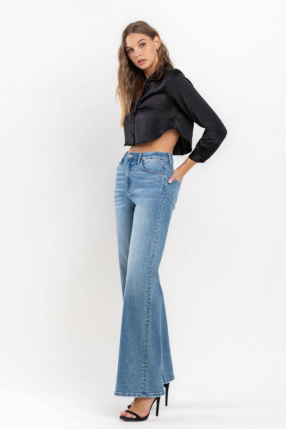 RIGHTEOUSLY High rise wide leg jeans