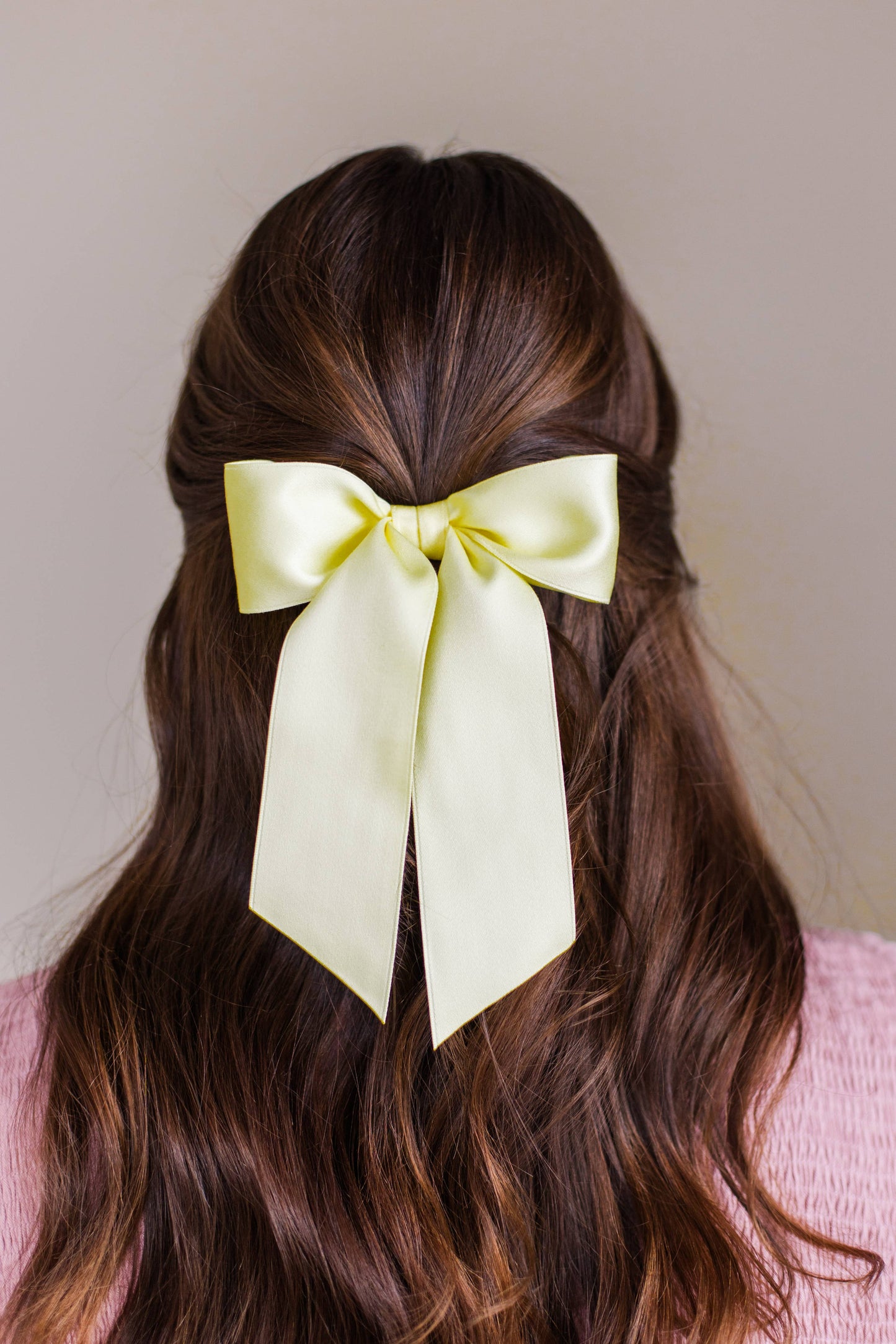 SPRING '24: Grace & Grandeur Bailee Satin Bow Barrette: Lavender
