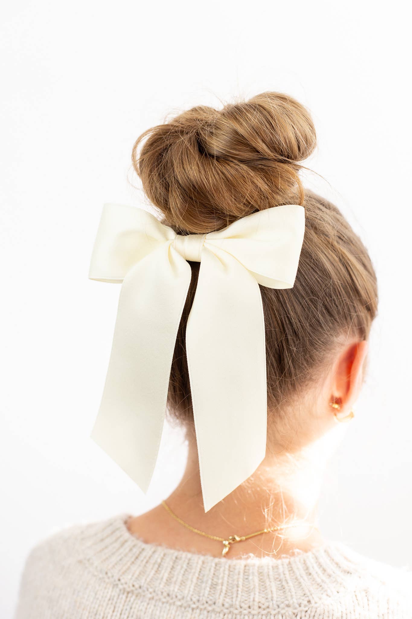 SPRING '24: Grace & Grandeur Bailee Satin Bow Barrette: Lavender