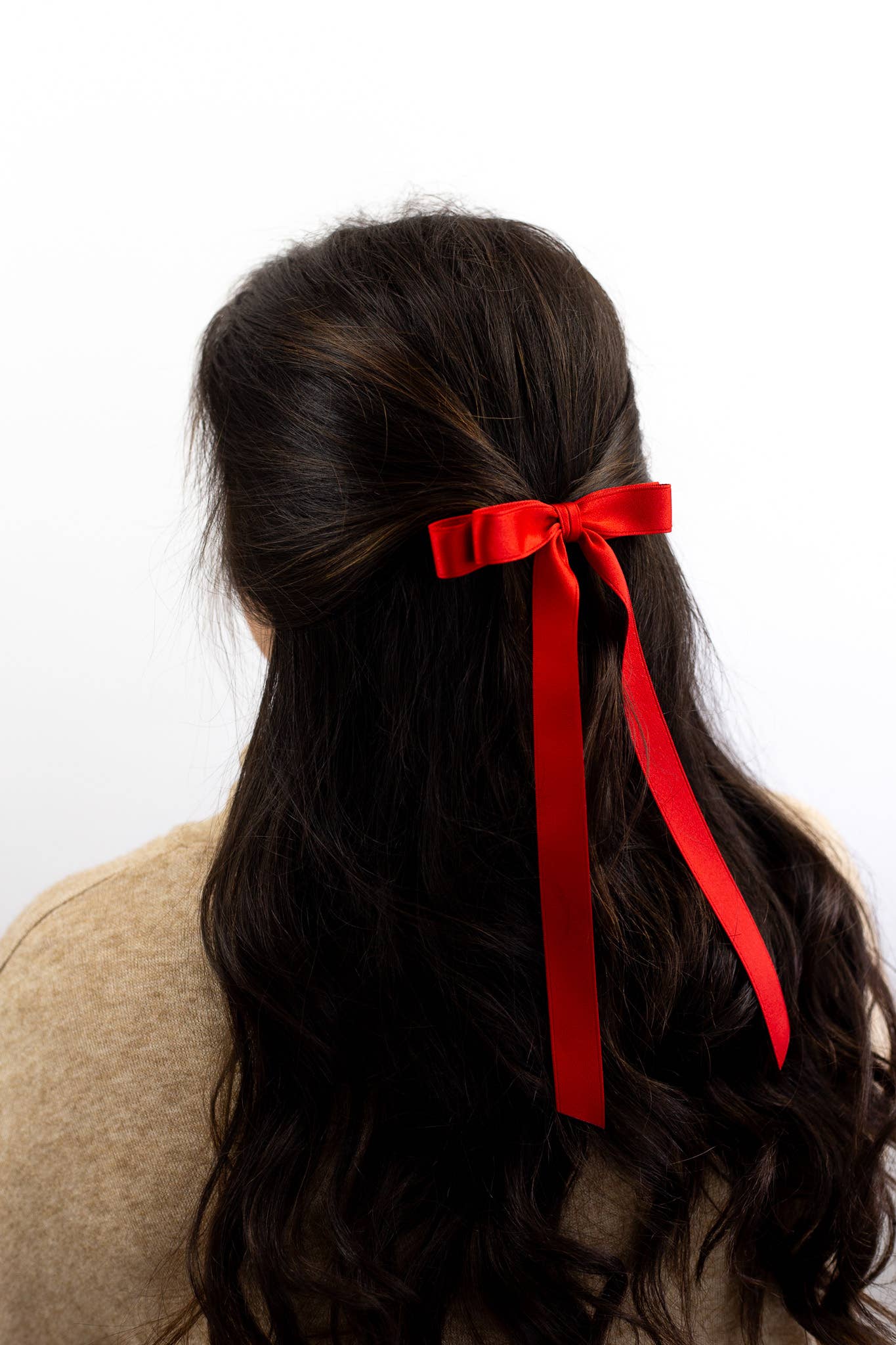 SPRING '24: Grace & Grandeur Micro Alice Satin Bow Barrette: Black