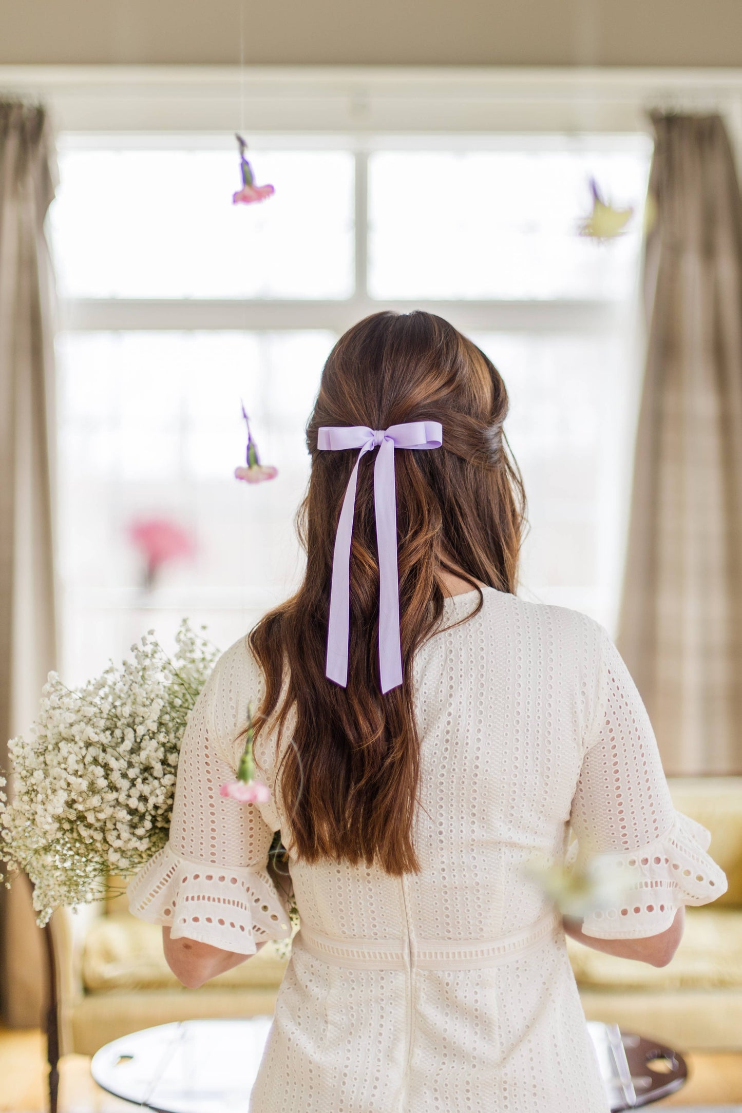 SPRING '24: Grace & Grandeur Micro Alice Satin Bow Barrette: Black