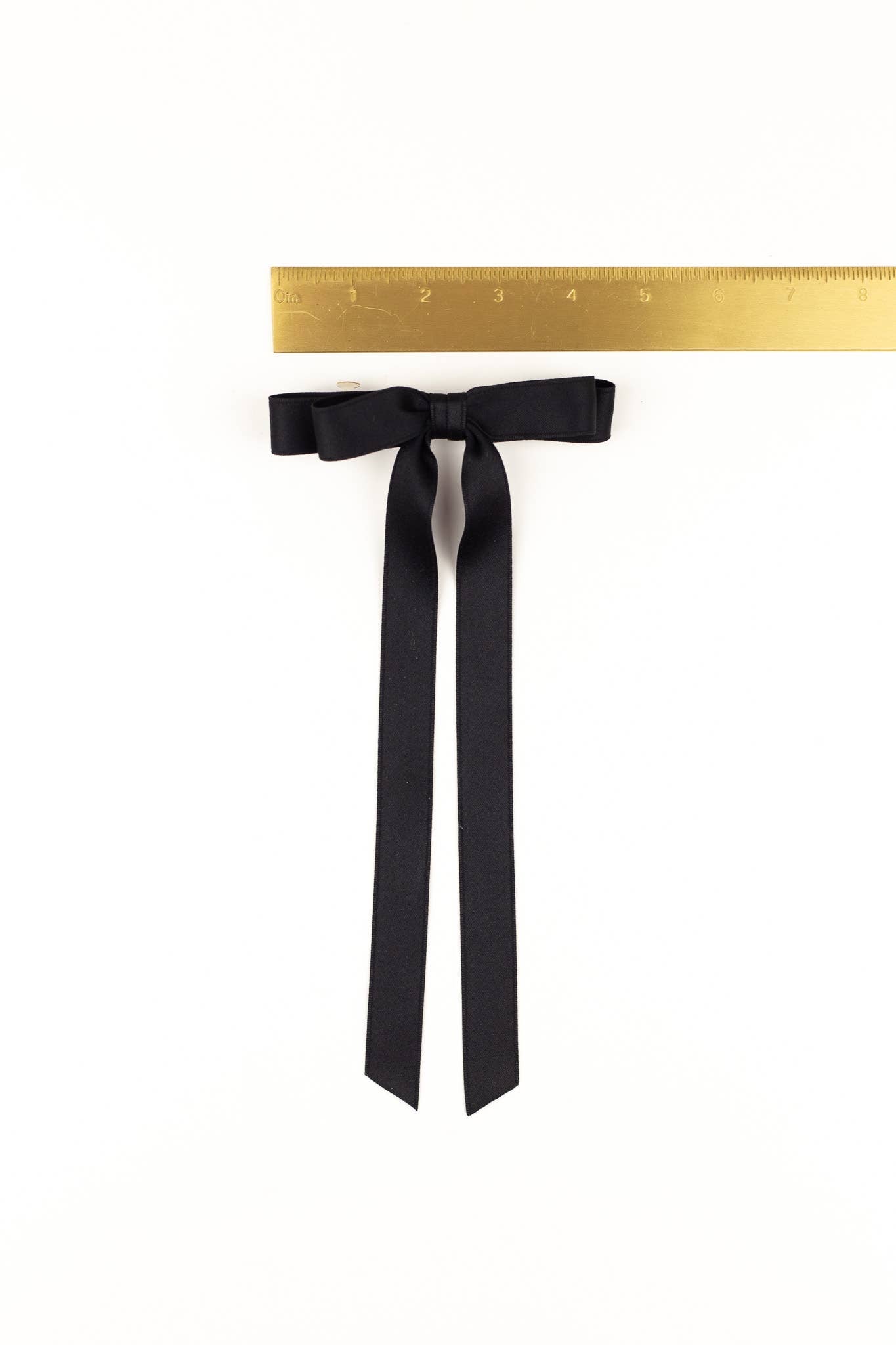 SPRING '24: Grace & Grandeur Micro Alice Satin Bow Barrette: Black