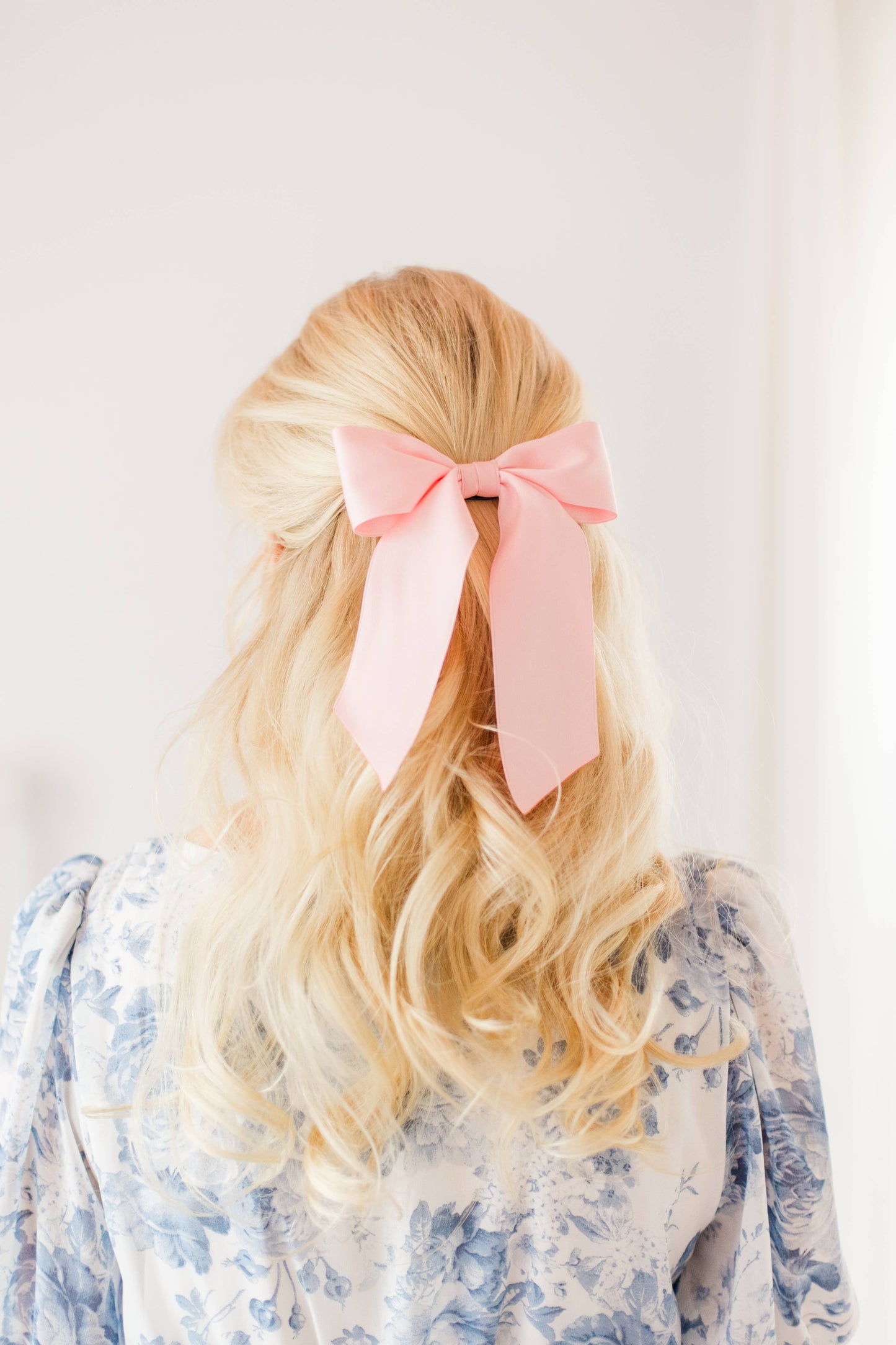 SPRING '24: Grace & Grandeur Bailee Satin Bow Barrette: Lavender