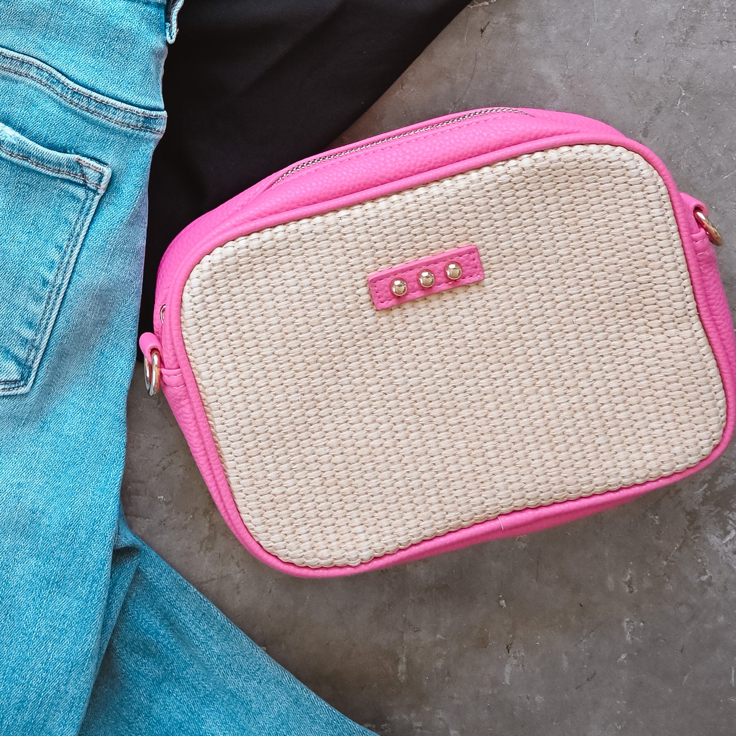 Silvia Straw Camera Bag