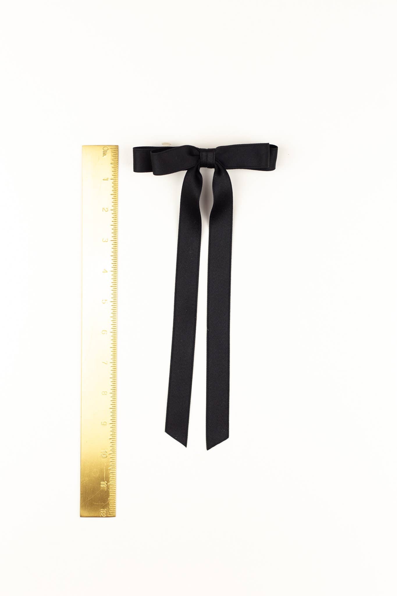SPRING '24: Grace & Grandeur Micro Alice Satin Bow Barrette: Black