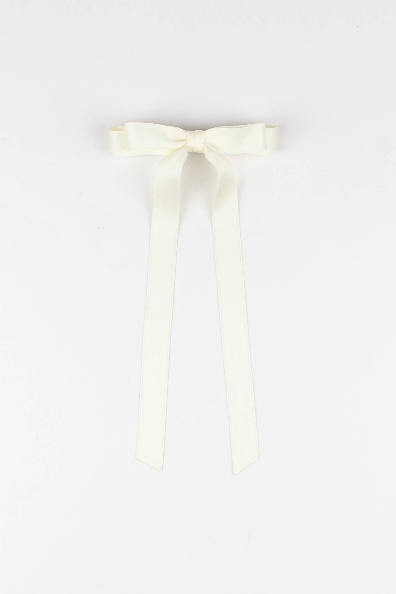 SPRING '24: Grace & Grandeur Micro Alice Satin Bow Barrette: Black