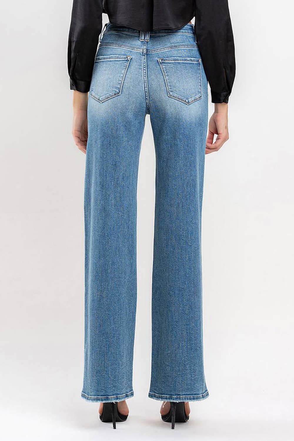 RIGHTEOUSLY High rise wide leg jeans