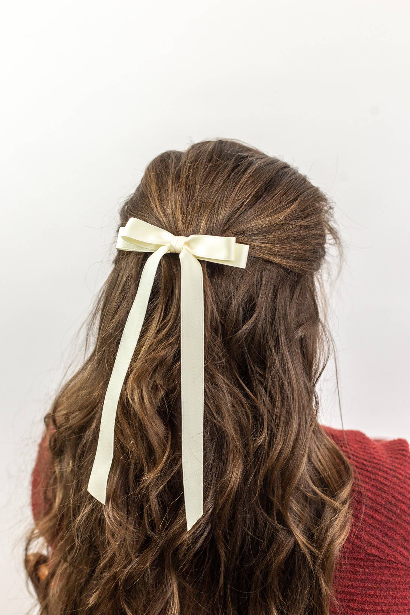 SPRING '24: Grace & Grandeur Micro Alice Satin Bow Barrette: Black