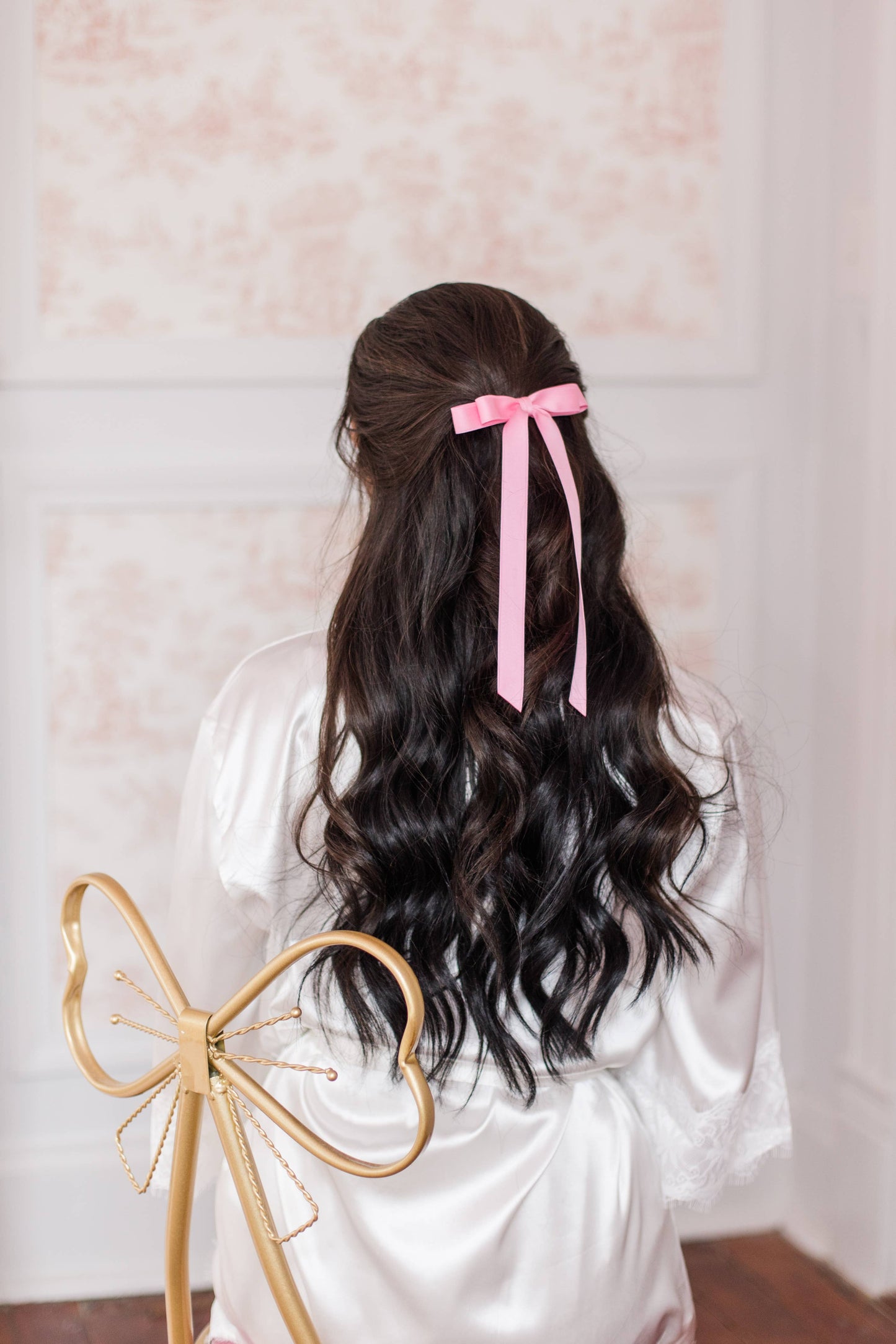 SPRING '24: Grace & Grandeur Micro Alice Satin Bow Barrette: Black