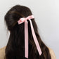 SPRING '24: Grace & Grandeur Micro Alice Satin Bow Barrette: Black