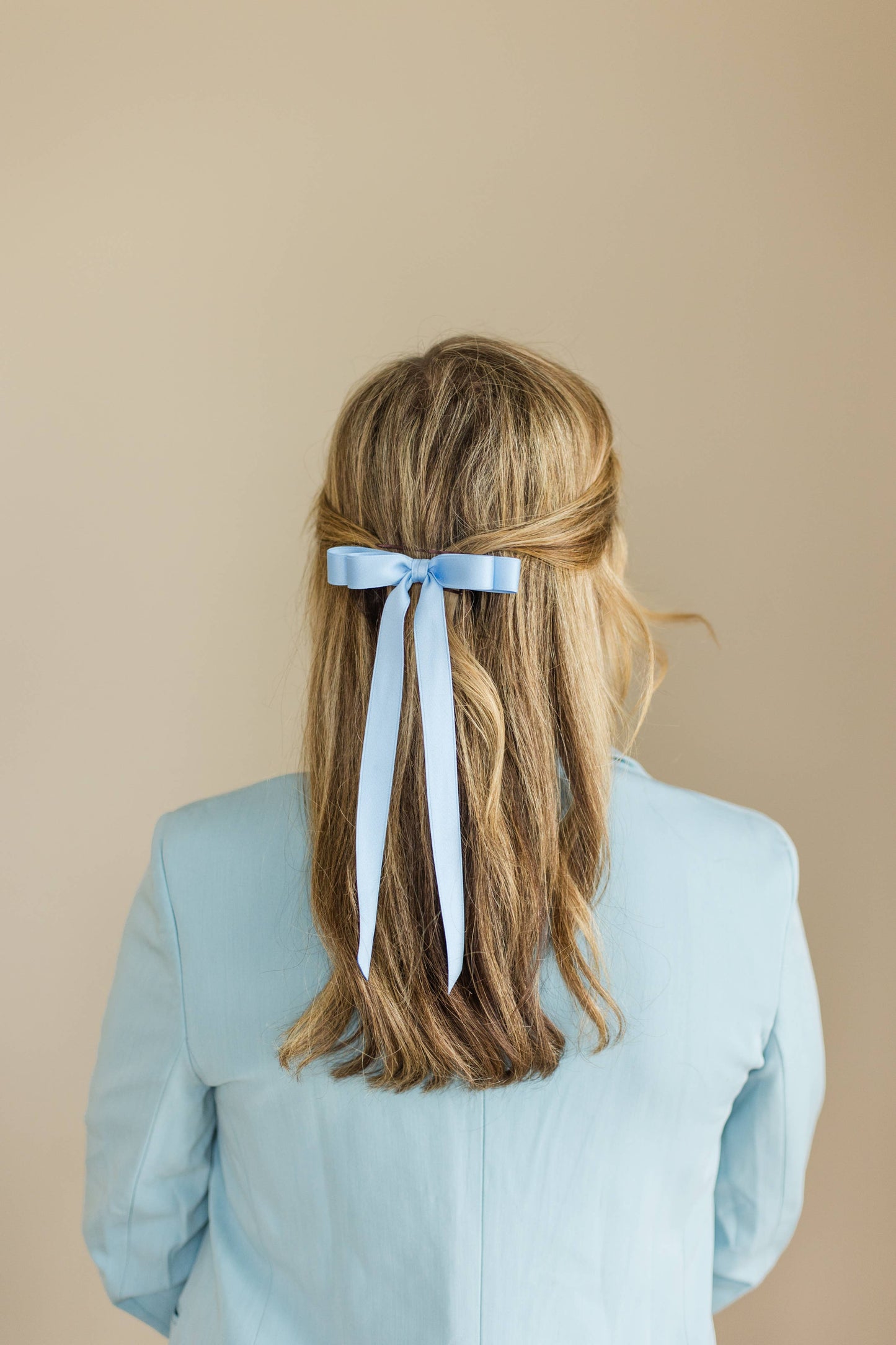 SPRING '24: Grace & Grandeur Micro Alice Satin Bow Barrette: Soft Pink