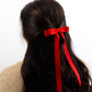 SPRING '24: Grace & Grandeur Micro Alice Satin Bow Barrette: Black