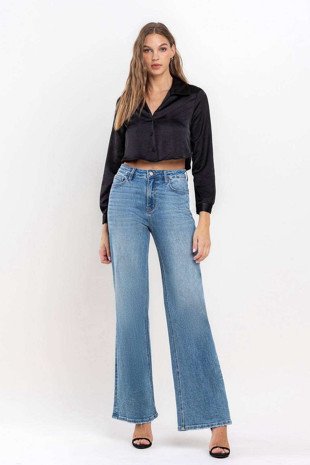 RIGHTEOUSLY High rise wide leg jeans