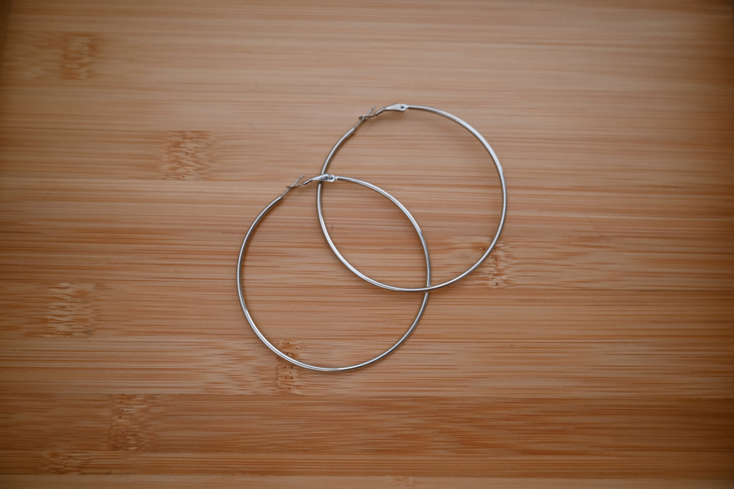 Simple Thin Hoop Earrings - 3"