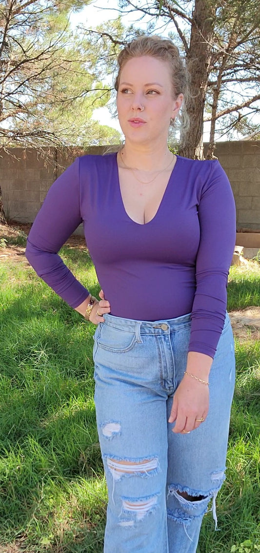 Valentina Deep V Long Sleeve