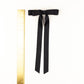 SPRING '24: Grace & Grandeur Micro Alice Satin Bow Barrette: Black