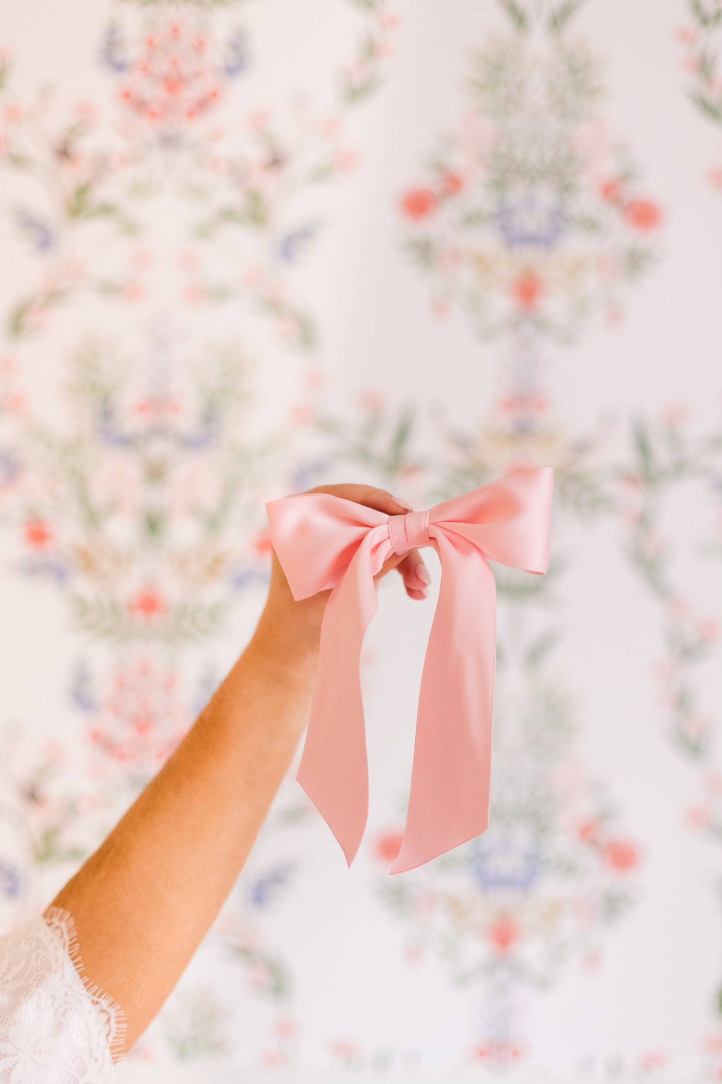 SPRING '24: Grace & Grandeur Bailee Satin Bow Barrette: Lavender
