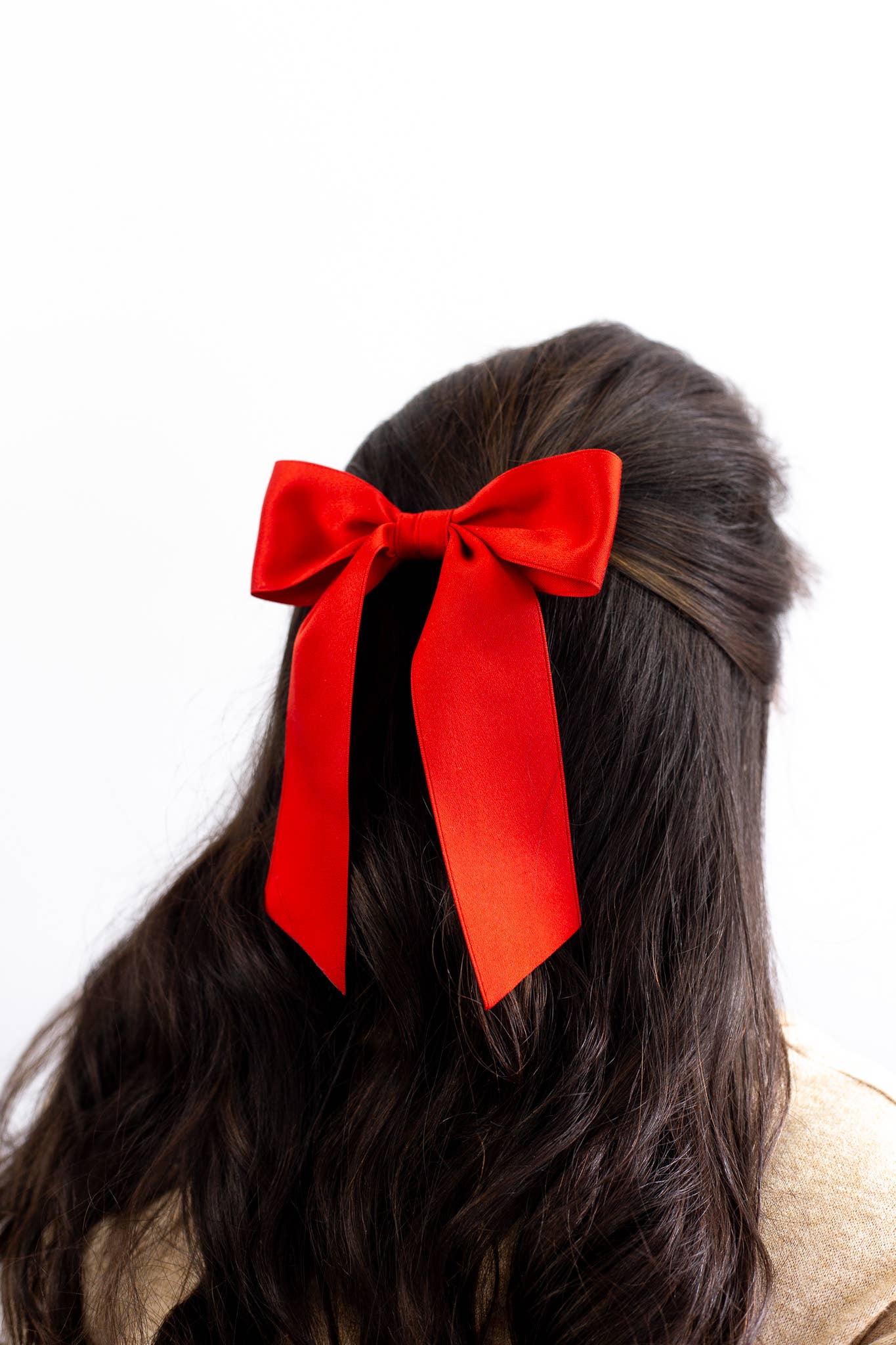 SPRING '24: Grace & Grandeur Bailee Satin Bow Barrette: Lavender