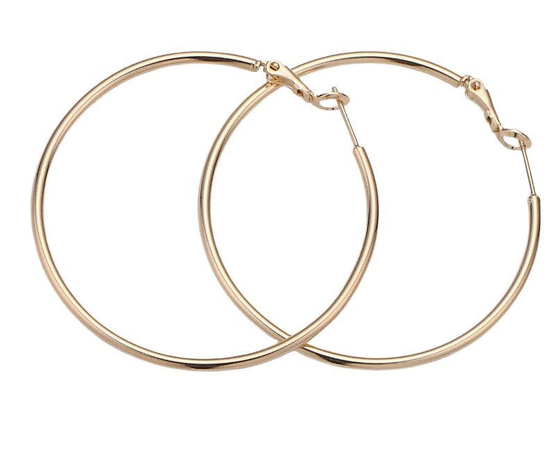 Simple Thin Hoop Earrings - 3"