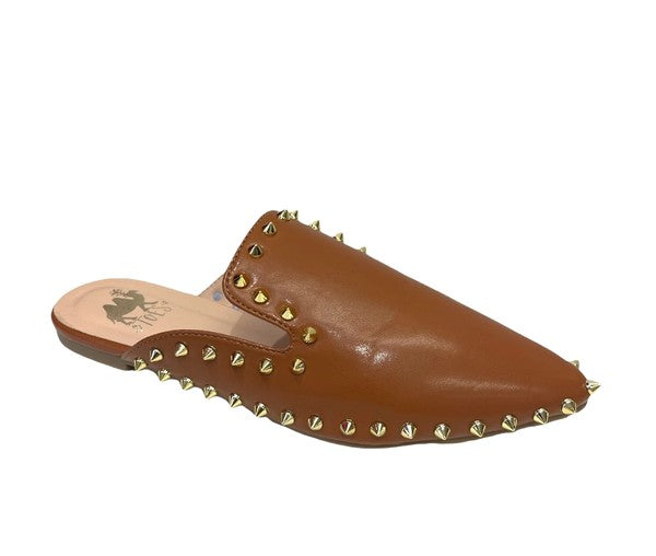 Clair Camel Studded Mule