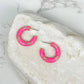 Pink Ribbon Enamel Hoop Earrings