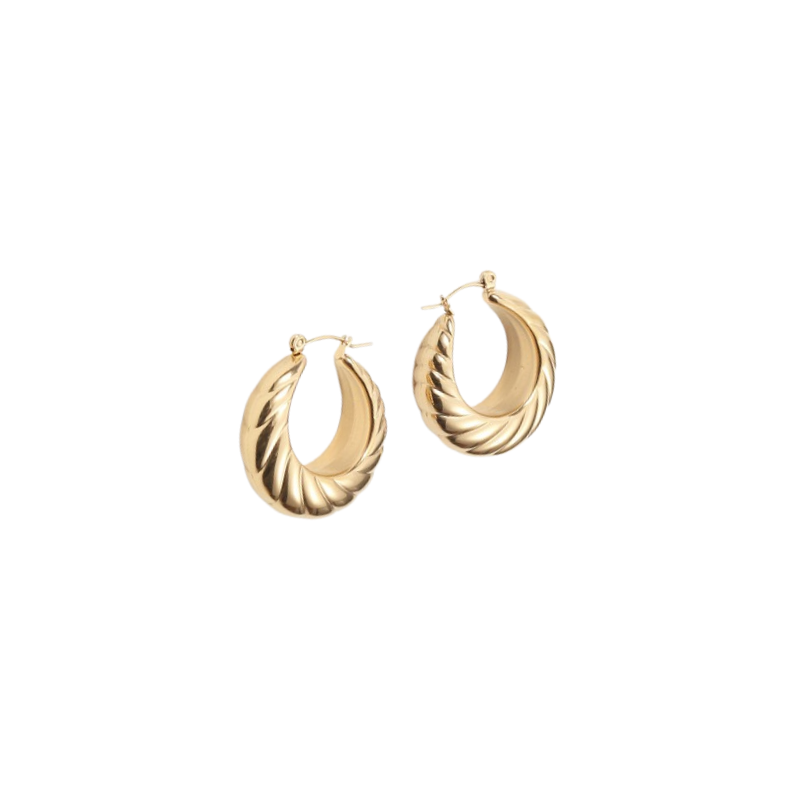 Dome Croissant Hoop Earrings