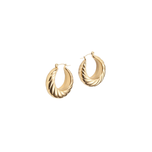 Dome Croissant Hoop Earrings