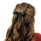 SPRING '24: Grace & Grandeur Micro Alice Satin Bow Barrette: Black