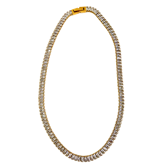 Baguette Diamond Tennis Necklace